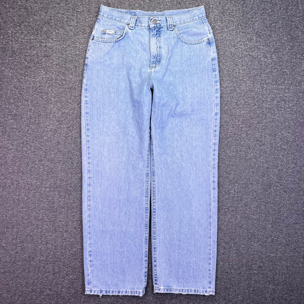 Riders Jeans Womens 12P Light Wash Cinch Back High Rise Straight Vintage 31x29